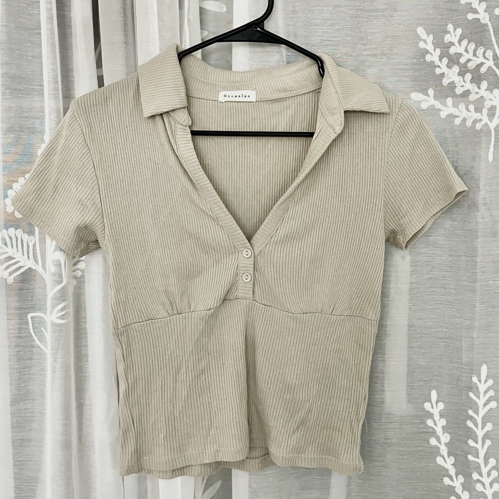 Collared soft top🥞